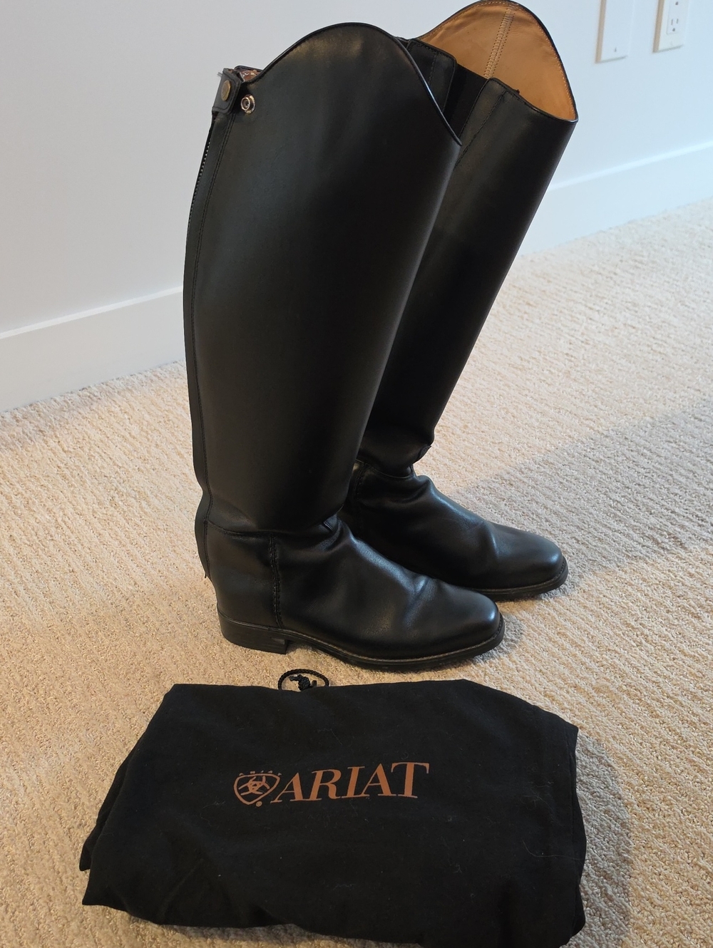 Ariat Black Tall Leather Equestrian Boots